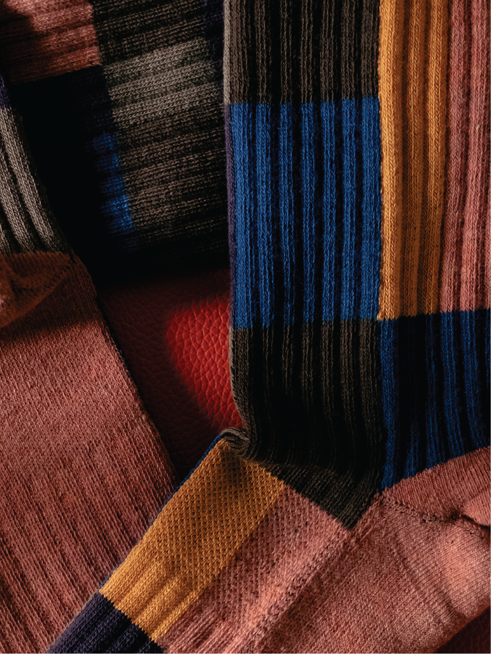 GPS MOSCA Abstract Color Block Crew Socks