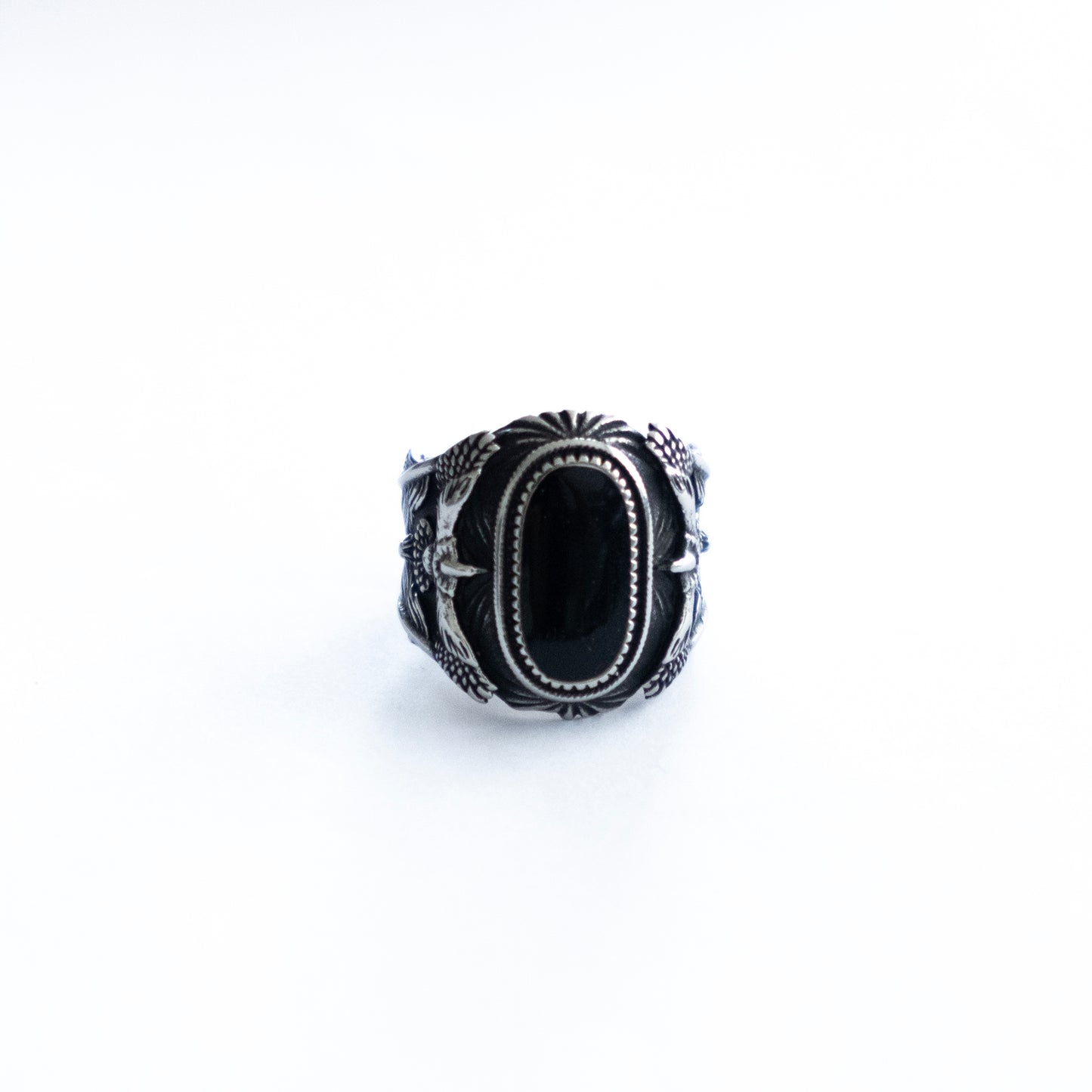 SACA Black Stone Silver Ring