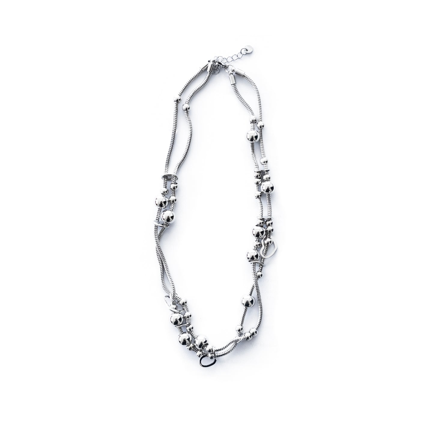SACA Beads Silver Necklace