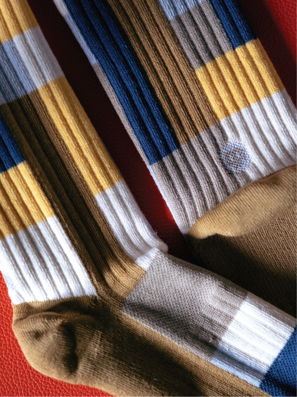 GPS MOSCA Abstract Color Block Crew Socks
