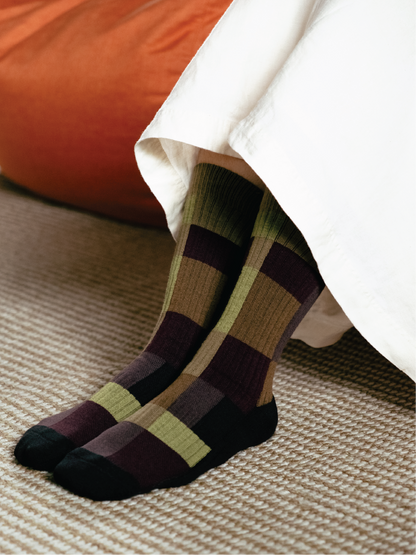 GPS MOSCA Abstract Color Block Crew Socks