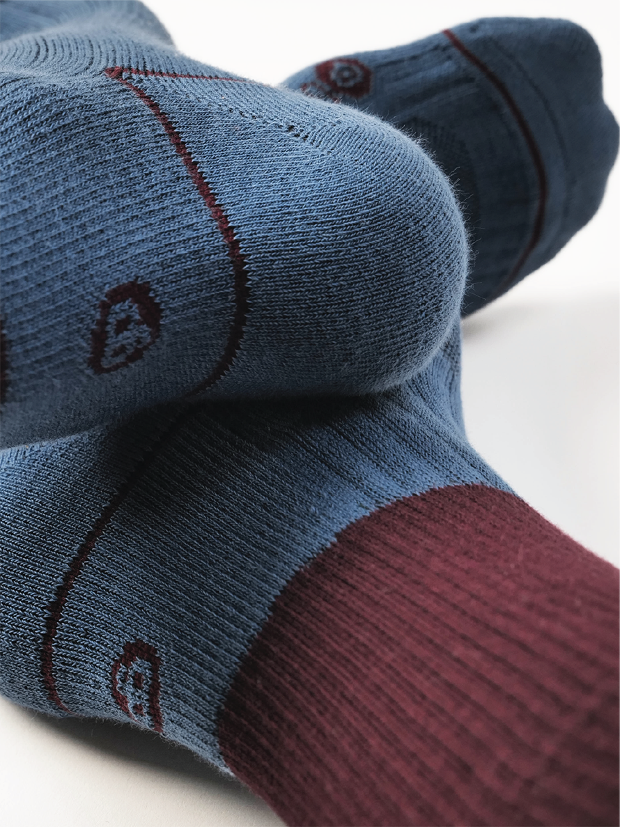 GPS DUA Color Block Ribbed Crew Socks