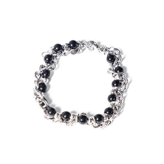 SACA Black Stone Chain Bracelet