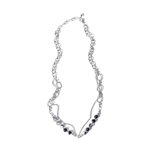 SACA Black Stone Chain Necklace