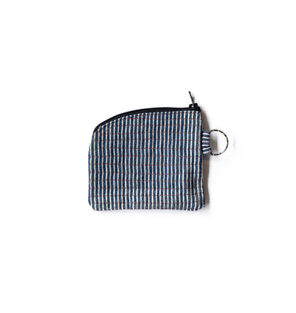Regional Vintage Stripe Indigo Zipper Pouch Bag