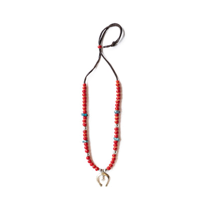 Glass Beads Necklace with Thunder Bird Pendant