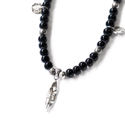 Glass Beads Necklace with Arrow Head Pendant