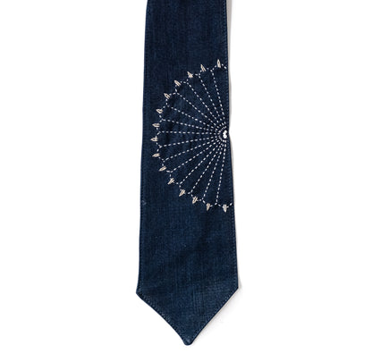 ⁠Indigo Dyed Sashiko Necktie